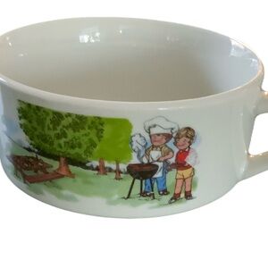 Charming Campbell´s Soup White Ceramic Soup Mug with BBQ Design